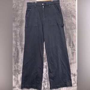 American Eagle Jeans Women 10 Blue Super High Rise Ultra Wide Leg Distressed Y2K